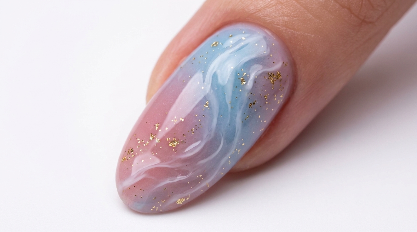 Verträumte Wasserwellen-Nägel in Rosa und Blau — Schritt-für-Schritt-Anleitung