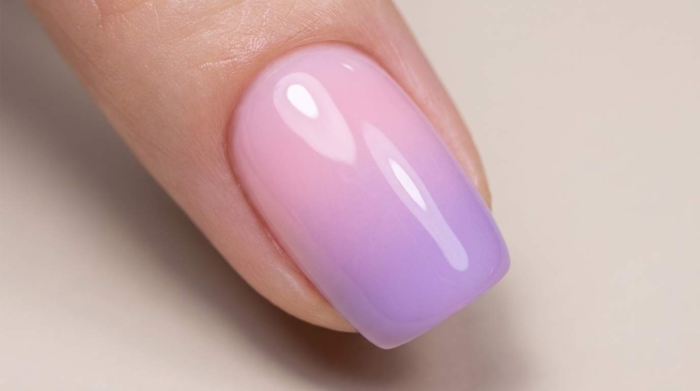 Sanfte Ombré-Gelnägel in Rosa und Lila – Einfache Schritt-für-Schritt-Anleitung