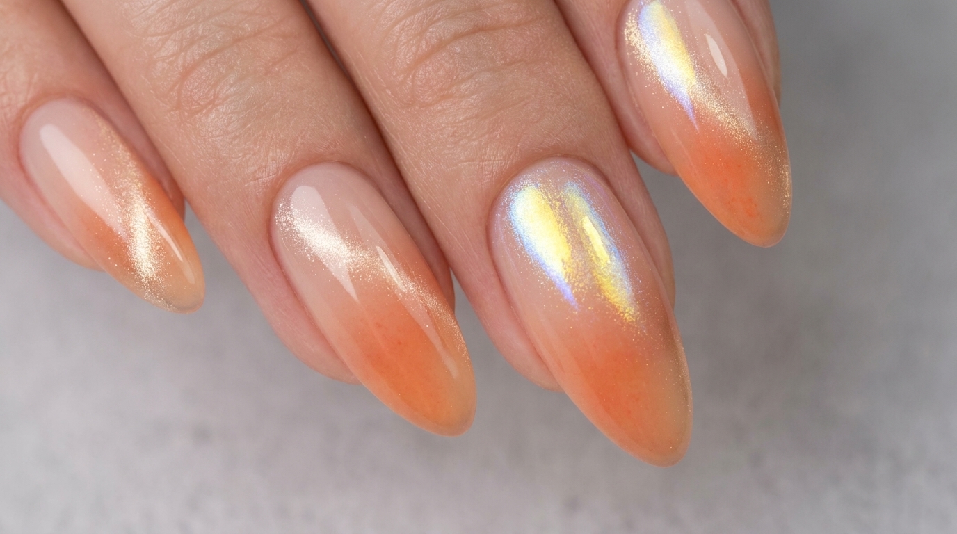 Sunset Gradient Blush Nägel – Elegantes Aurora & Cat-Eye Tutorial
