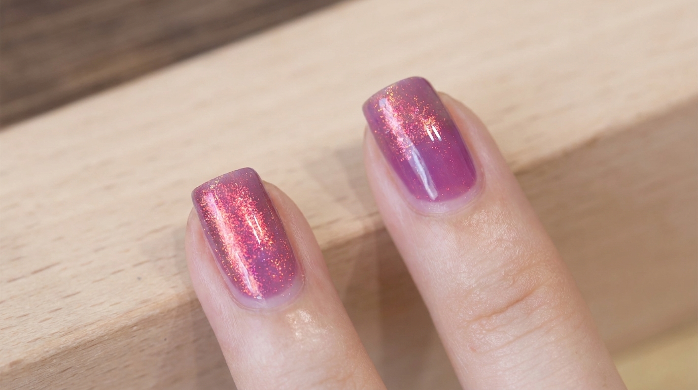 Lila Sunset Polarized Gradient-Nägel — Einfaches Schimmer-Tutorial