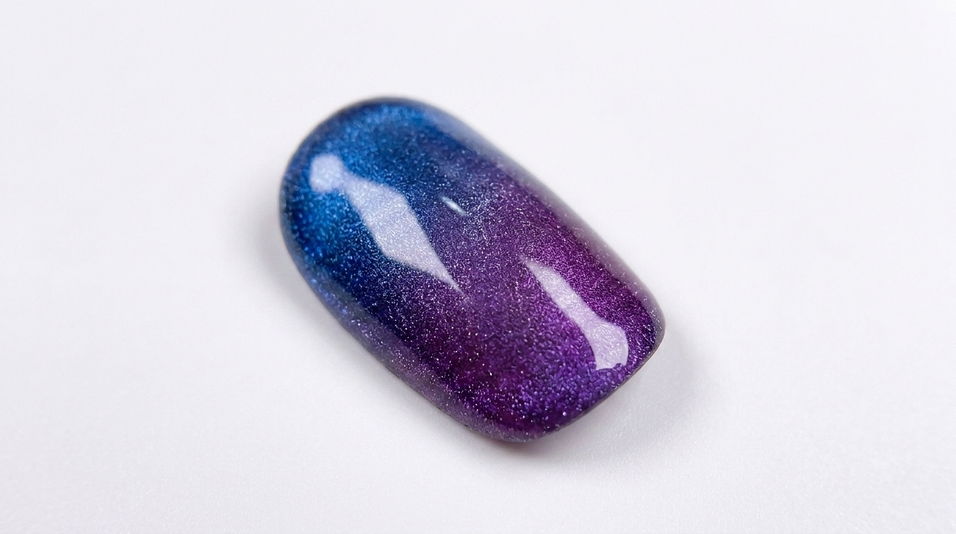 Blau-Violette Cat-Eye-Ombré-Nägel — Profi-Anleitung für Farbverläufe