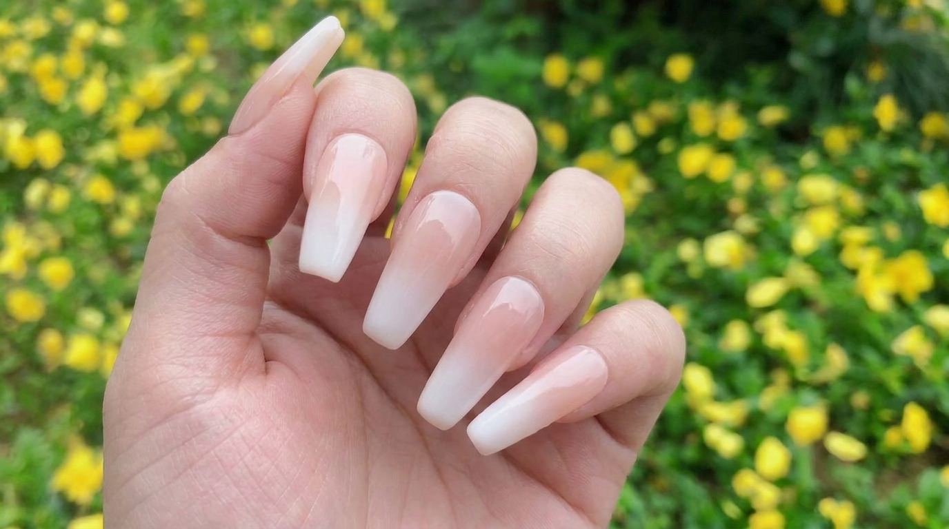 Zartes Nude-Rosa und Weißes Ombré-Gel — Schritt für Schritt Nageldesign