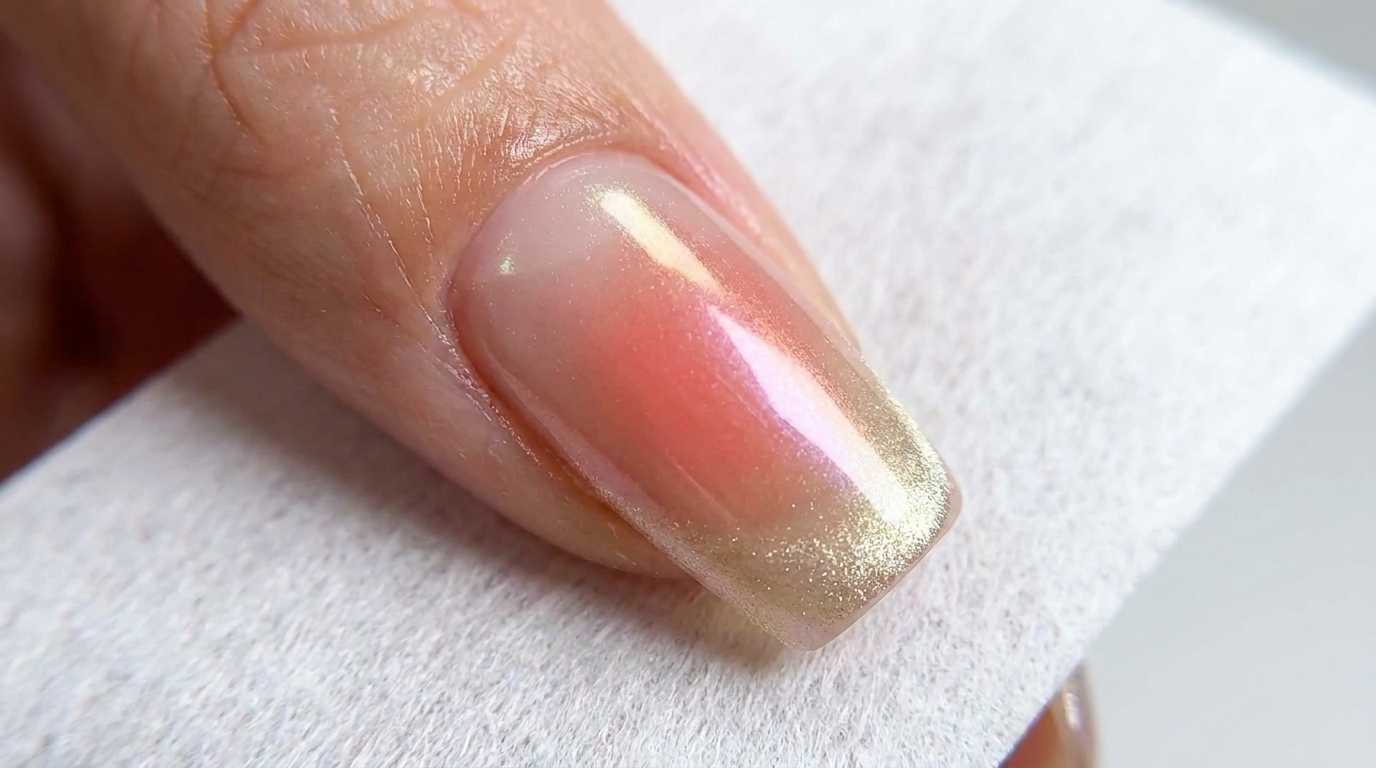 Sunset Gradient Aurora Nägel — Anleitung für magnetische French Tips