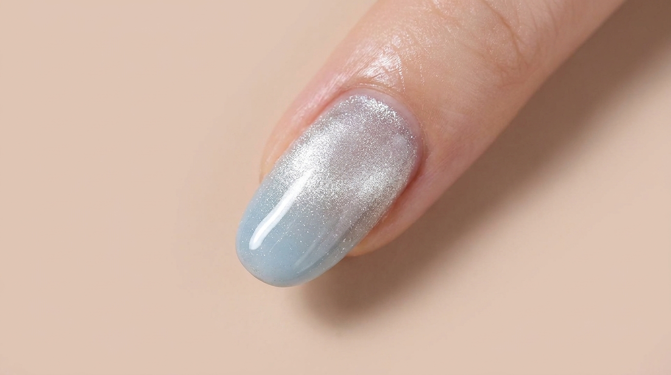 Babyblaues Ombré-Gel mit Cat-Eye-Effekt — Schritt-für-Schritt Anleitung