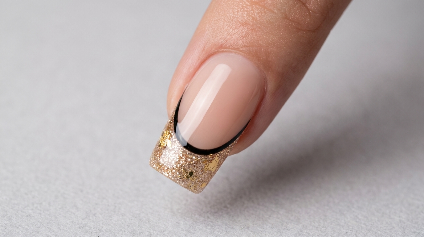 Gold-Glitzer & Blattgold French-Gradient Nägel — Schritt-für-Schritt Tutorial für Anfänger