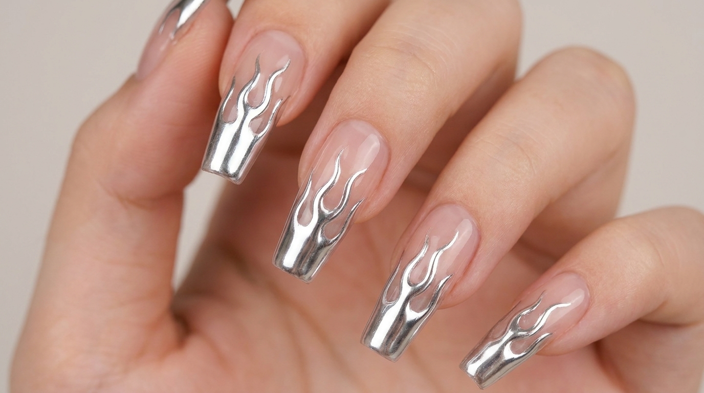 Chrome Flame Nails — Professionelles Tutorial für den Spiegeleffekt