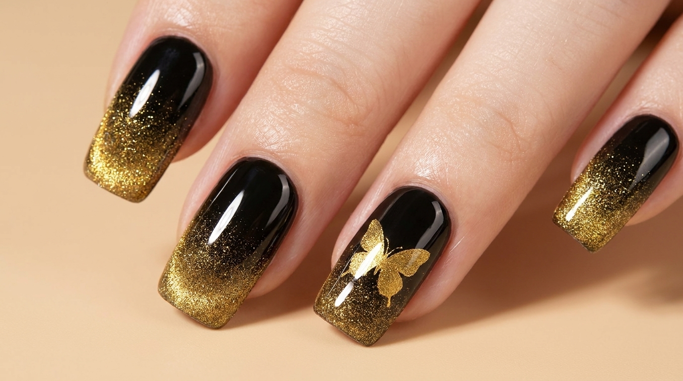 Funkelnde Gold Cat-Eye Schmetterlingsnägel — Schritt-für-Schritt Anleitung