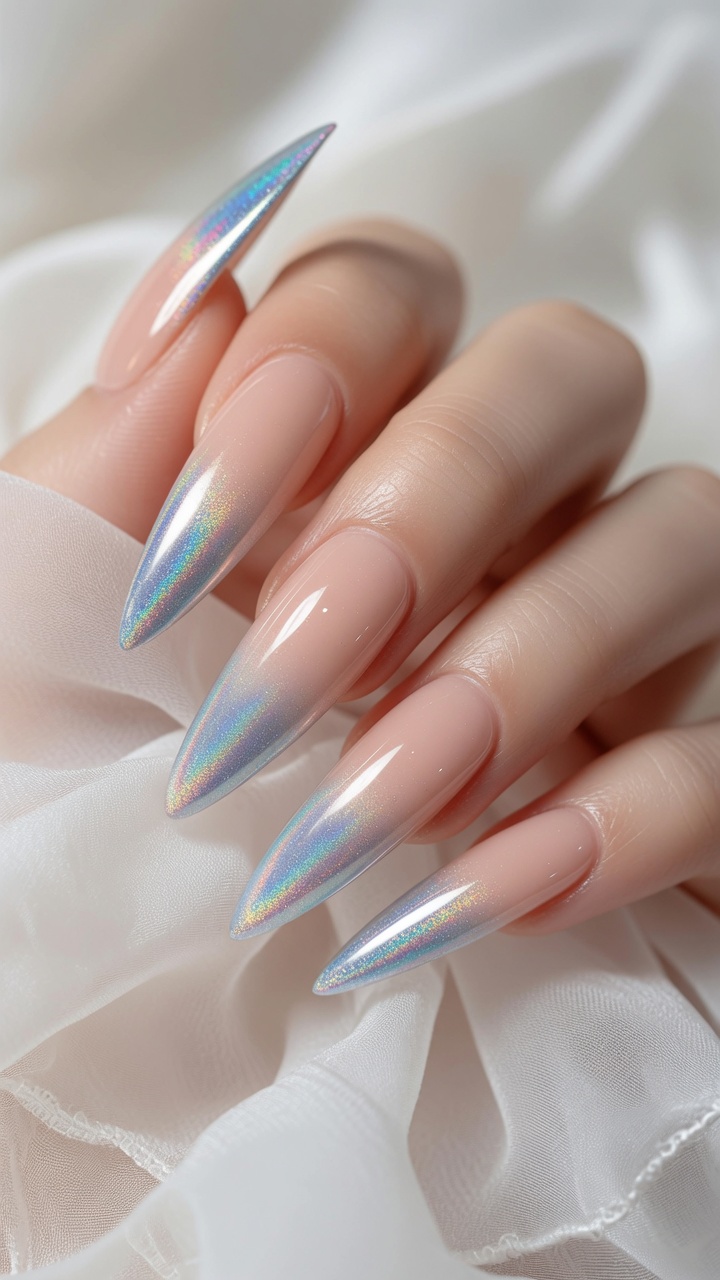 Einfache holografische Ombré-Nägel im Fairy-Style — DIY-Tutorial