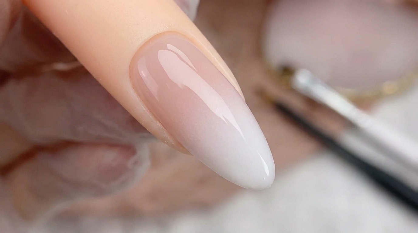 Professionelle Airbrush-Ombré-Nägel in Weiß – Schritt-für-Schritt-Anleitung