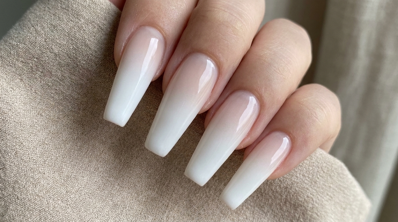 Klassische weiße Airbrush-Ombré-Nägel – Professionelle Schritt-für-Schritt-Anleitung