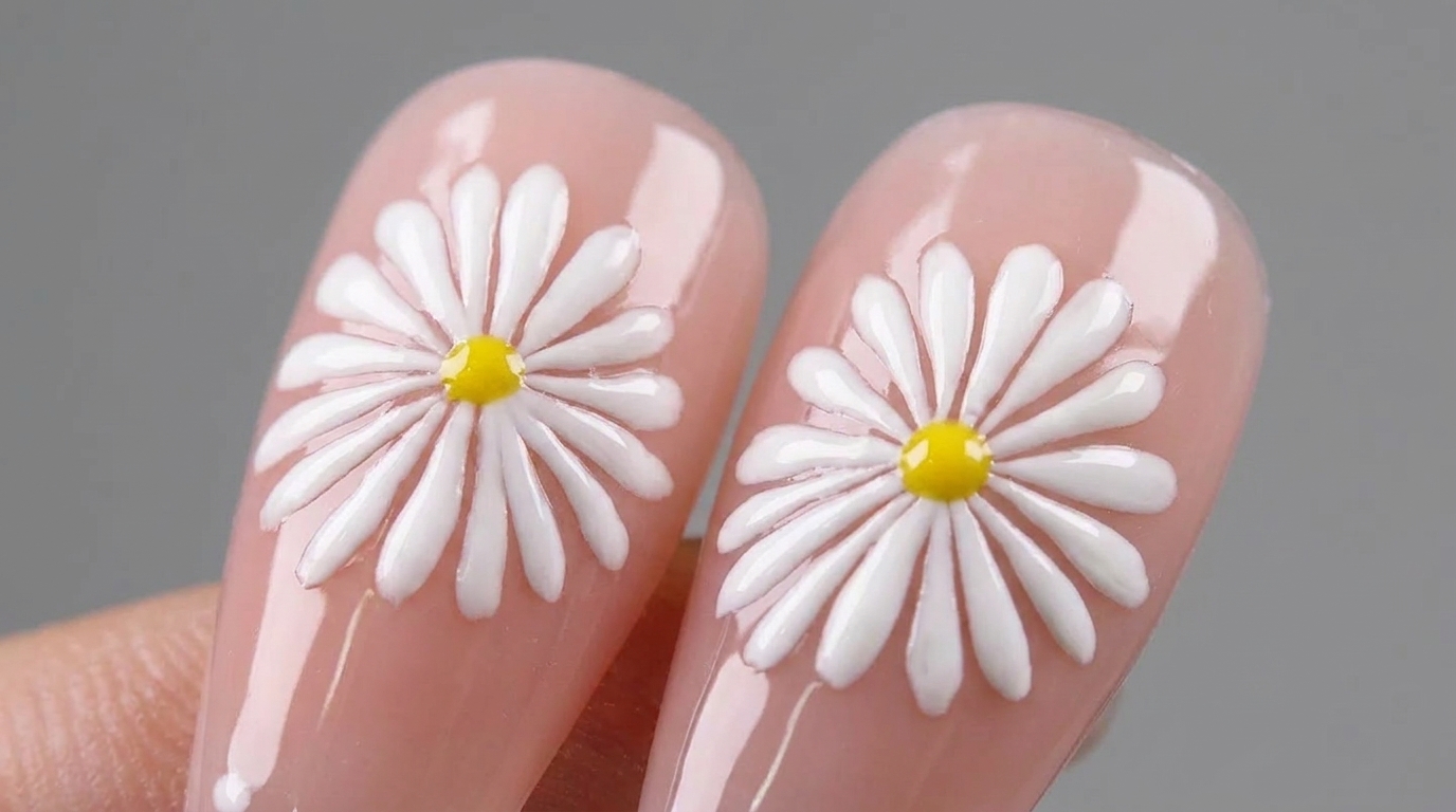 Handgemaltes Gänseblümchen-Design — Schritt-für-Schritt-Anleitung