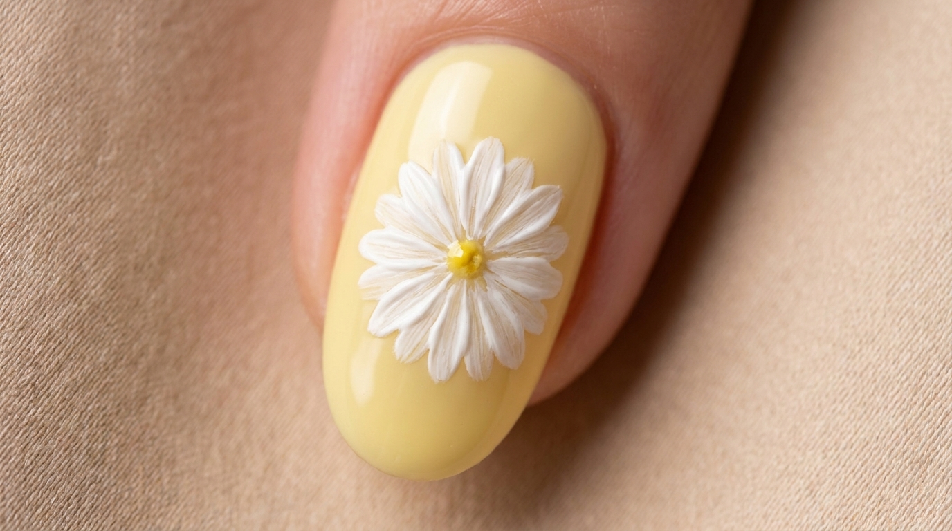 Handgemalte Gänseblümchen Gel-Nägel — Schritt-für-Schritt Tutorial