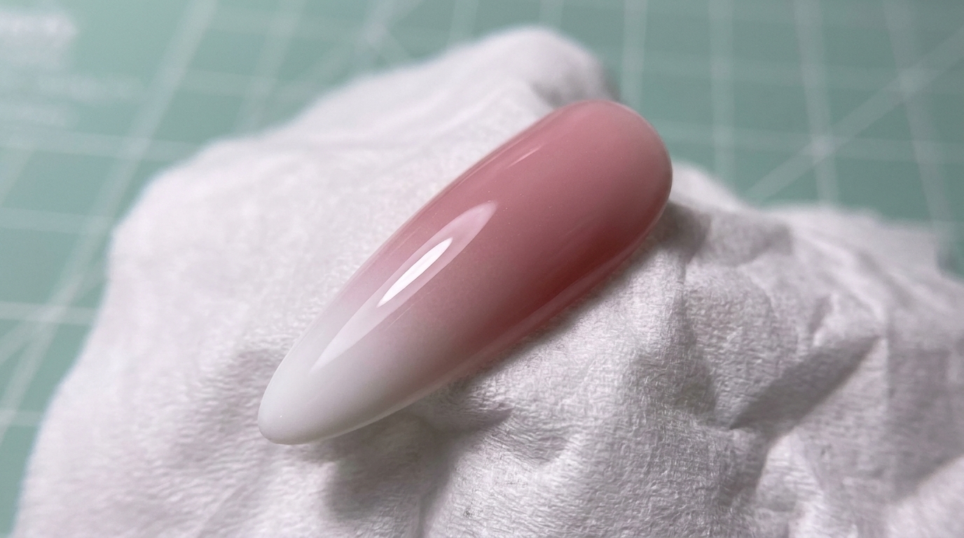 Weiße und staubrosa Airbrush-Ombré-Nägel — Schritt-für-Schritt-Anleitung