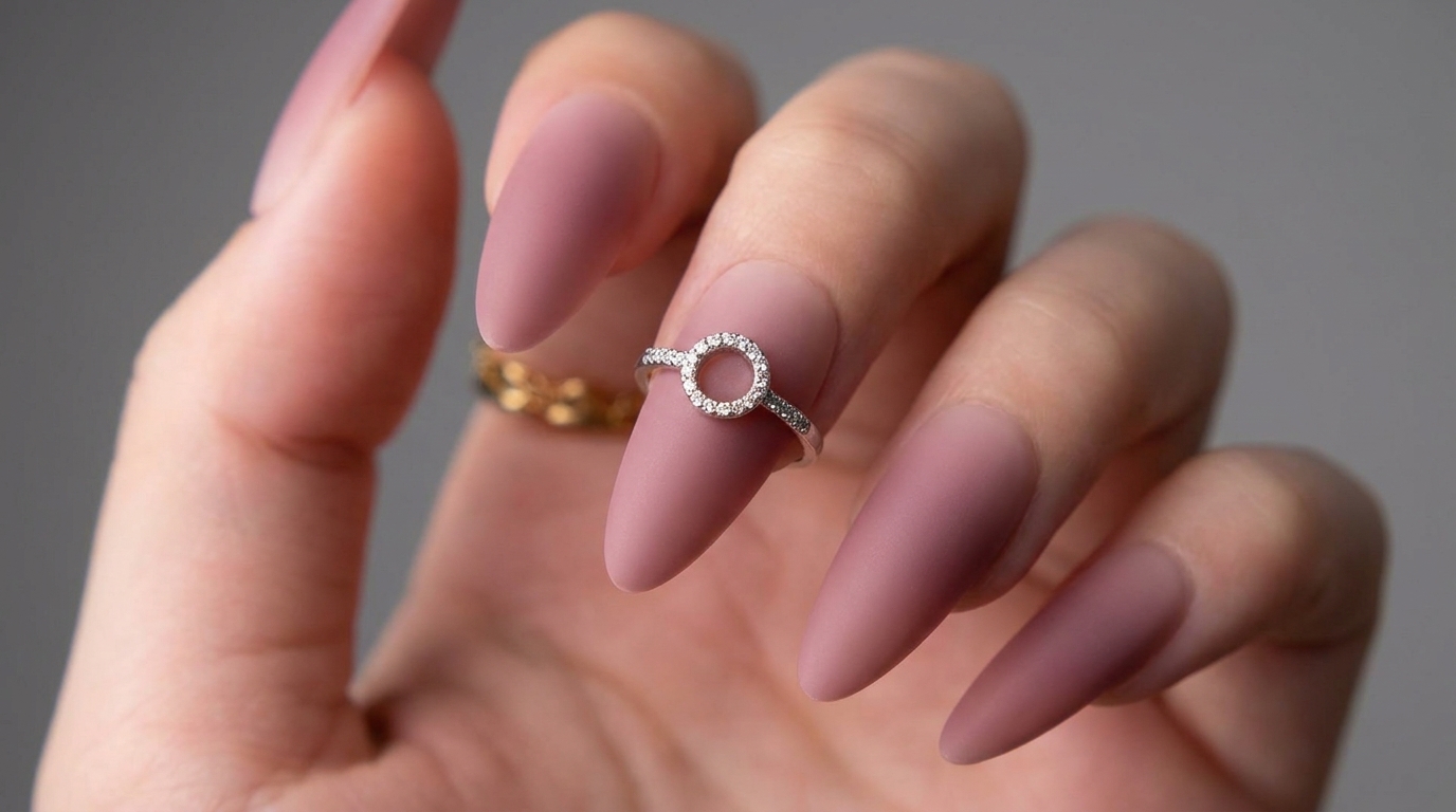 Mattes Mauve & Minimalistische Charms — Elegantes Schritt-für-Schritt Nageldesign