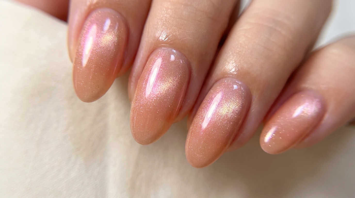 Pfirsichfarbene Aurora Cat-Eye-Nägel — Schritt-für-Schritt-Anleitung