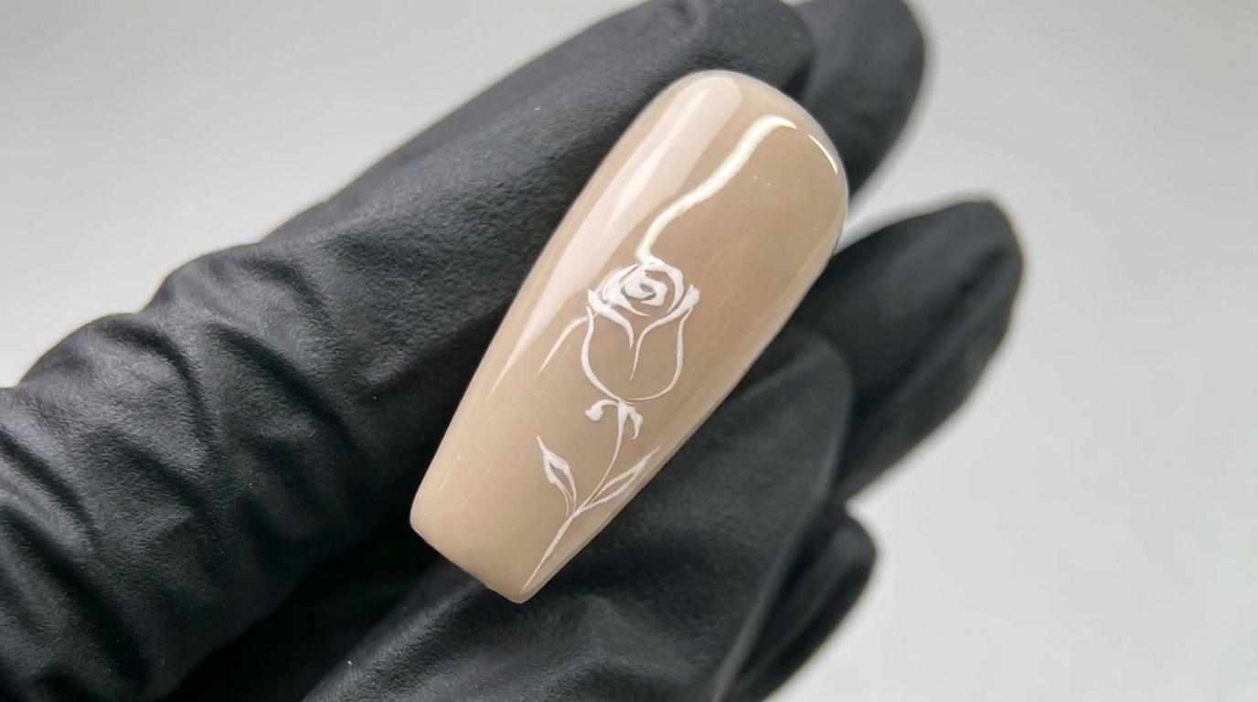 Minimalist Fine Line Rosen-Nail-Art – Elegante Schritt-für-Schritt-Anleitung