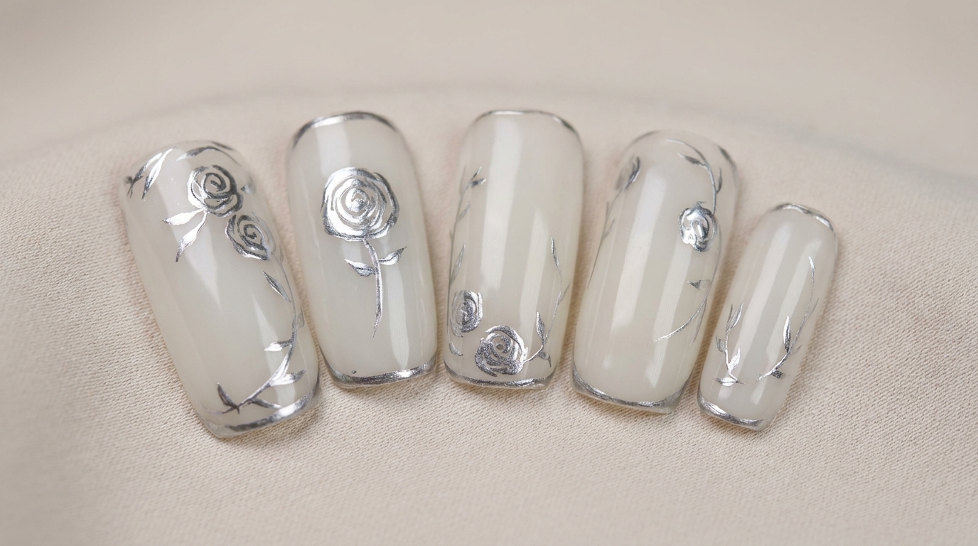 Elegantes Metallic-Rosen Nageldesign – Schritt-für-Schritt-Anleitung
