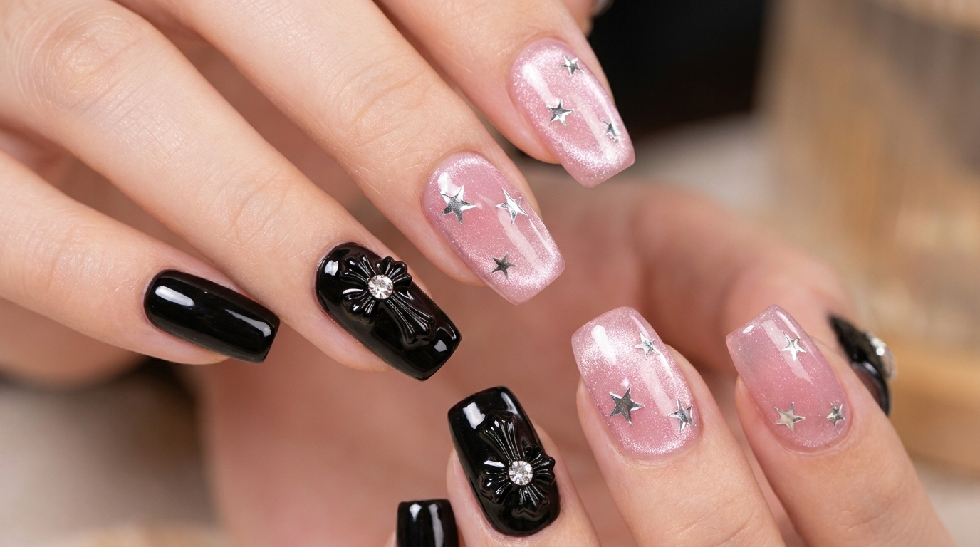 Sweet and Cool Chrome Heart Nageldesign — Schritt-für-Schritt-Anleitung