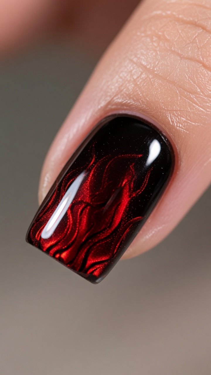 Rote Flammen Cat-Eye-Nägel — Schritt-für-Schritt Gel-Tutorial
