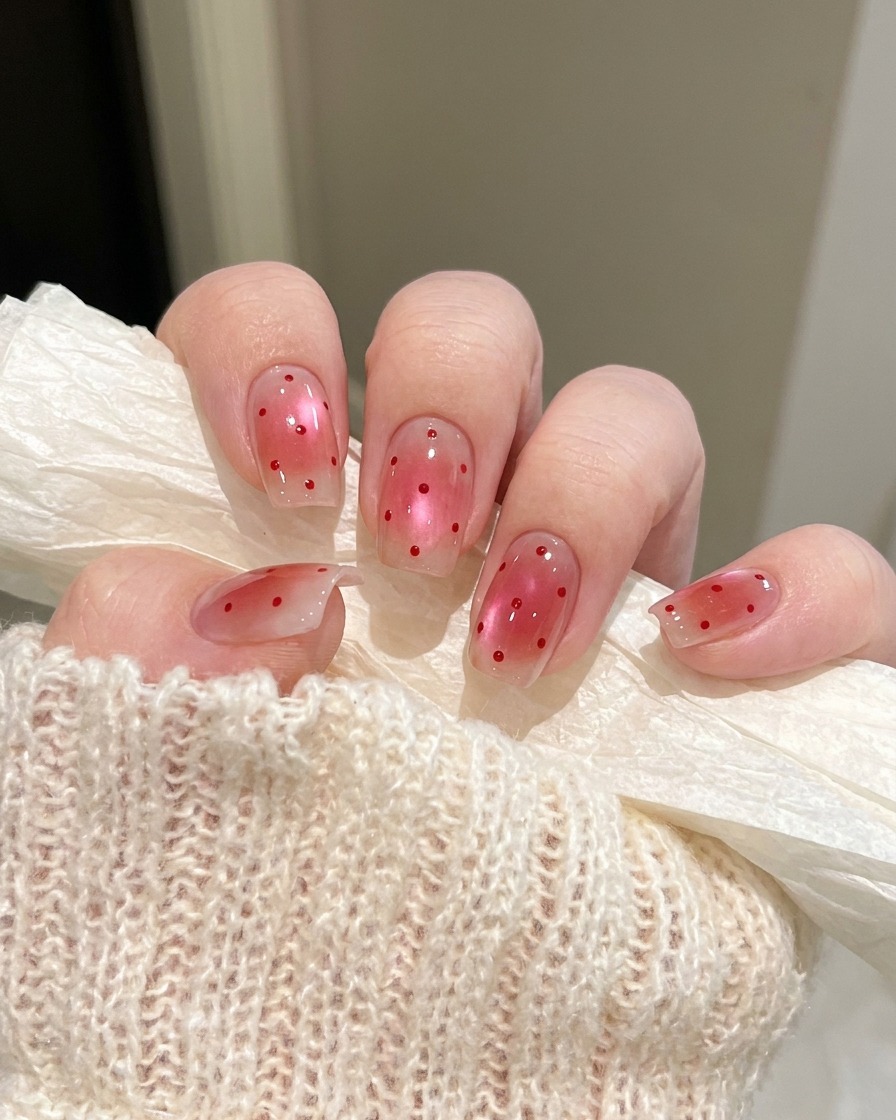 Ein Nagelpinsel trägt das DORYLA M40 Cat-Eye-Gel auf und zeigt den glänzenden, reflektierenden Effekt.