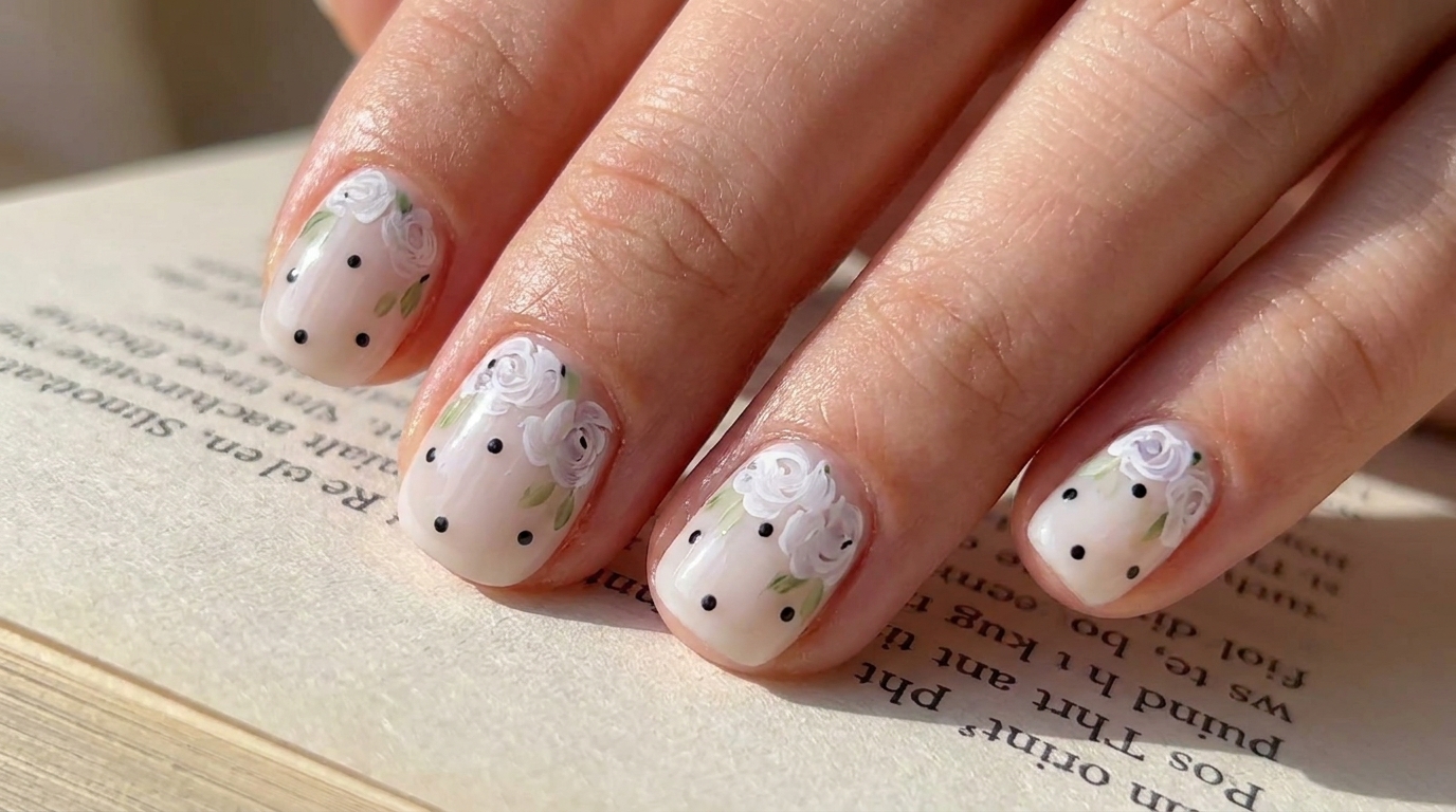 Pastorale Rosen-Nagelkunst im Ölgemälde-Stil – Schritt-für-Schritt-Anleitung