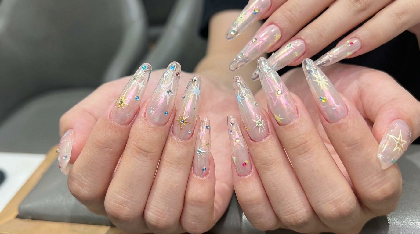 Exploding Star Chrome-Nägel — Tutorial für künstlerisches Gel-Design