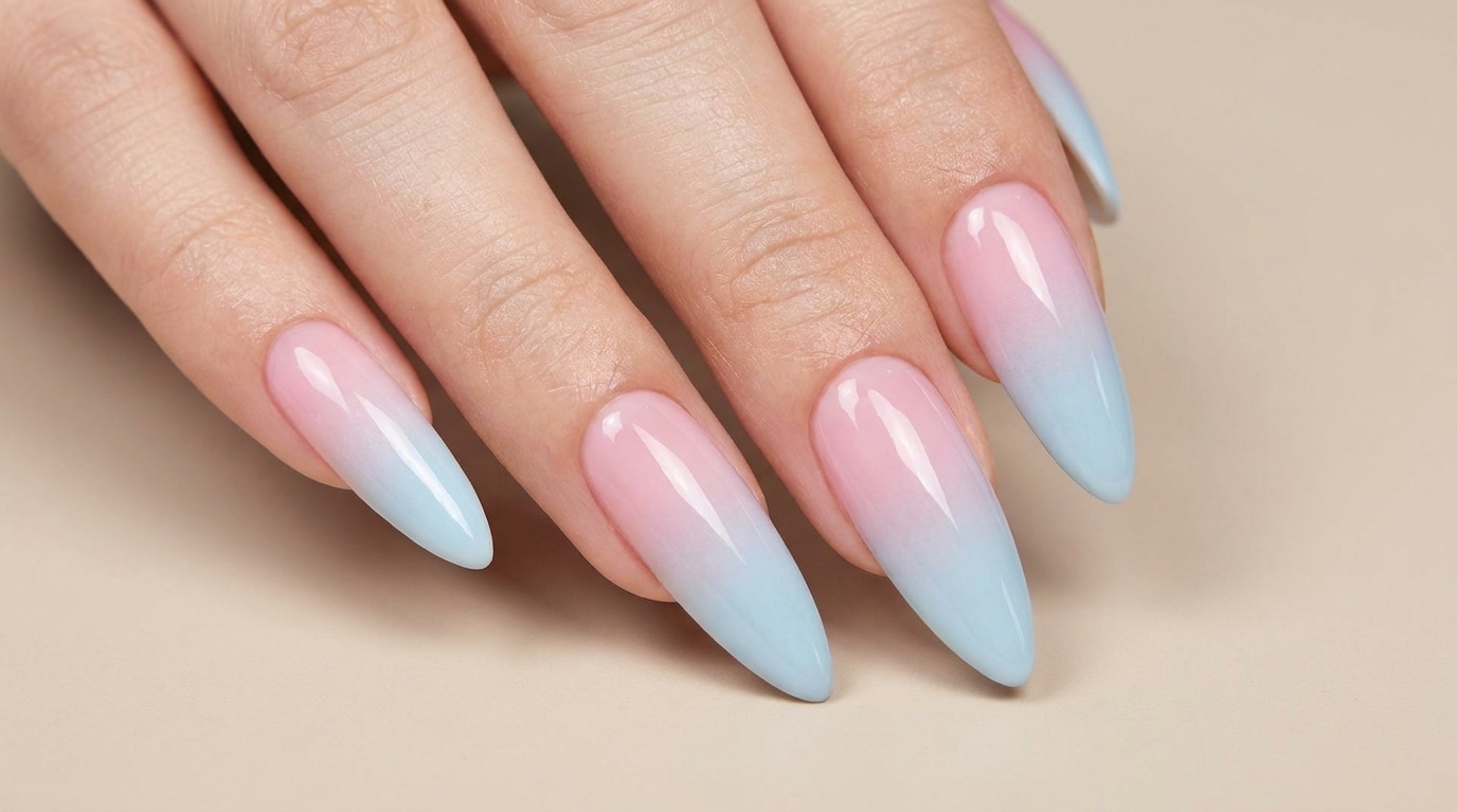 Blau und Pink Ombré-Nägel – Einfache Gel-Anleitung