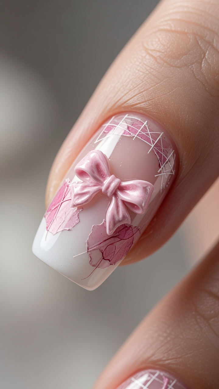 Mixed Media 3D-Schleifen-Look mit French Tips — Schritt-für-Schritt-Anleitung