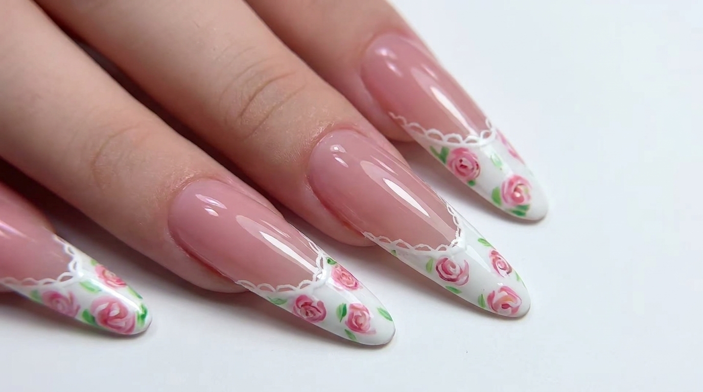 Lace-Rose French Manicure — Elegante Schritt-für-Schritt-Anleitung
