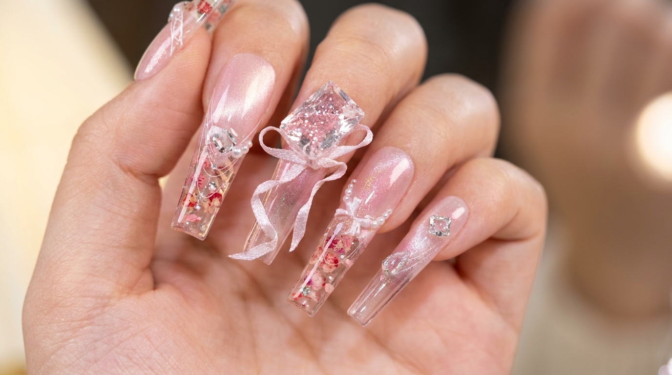 Tutorial: Verträumte Trockenblumen und Cat-Eye-Gelnägel