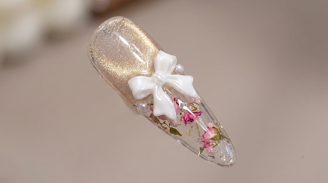 Eingekapselte Rosen Nail Art – Elegantes 3D Blumen Nageldesign Tutorial