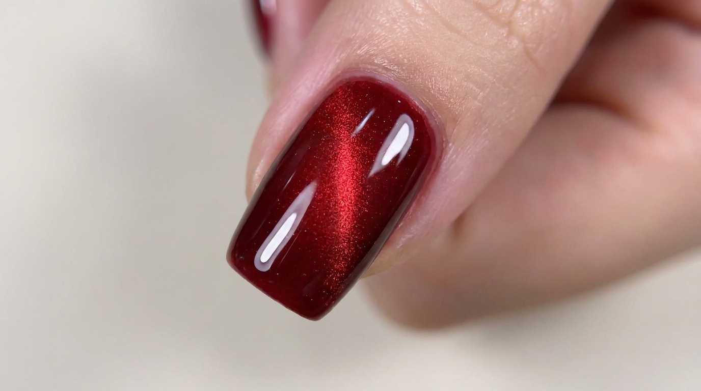 Rote Cat-Eye-Ombré-Nägel – Professionelles Salon-Tutorial