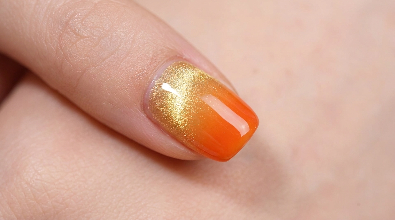 Sonnenuntergangs-Ombré mit Cat-Eye-Effekt — Schritt-für-Schritt-Anleitung