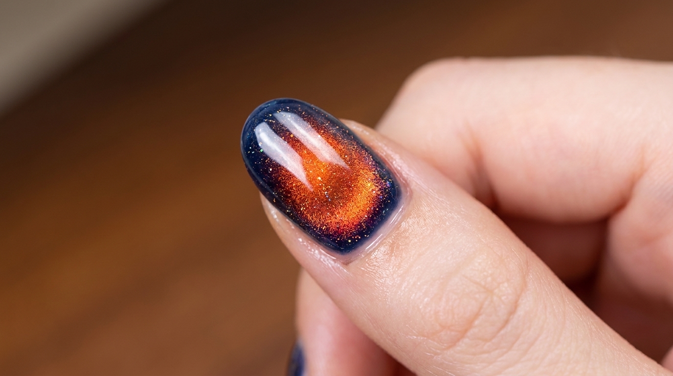 Sonnenuntergang Cat-Eye-Nägel mit Farbverlauf — Faszinierendes Magnet-Tutorial