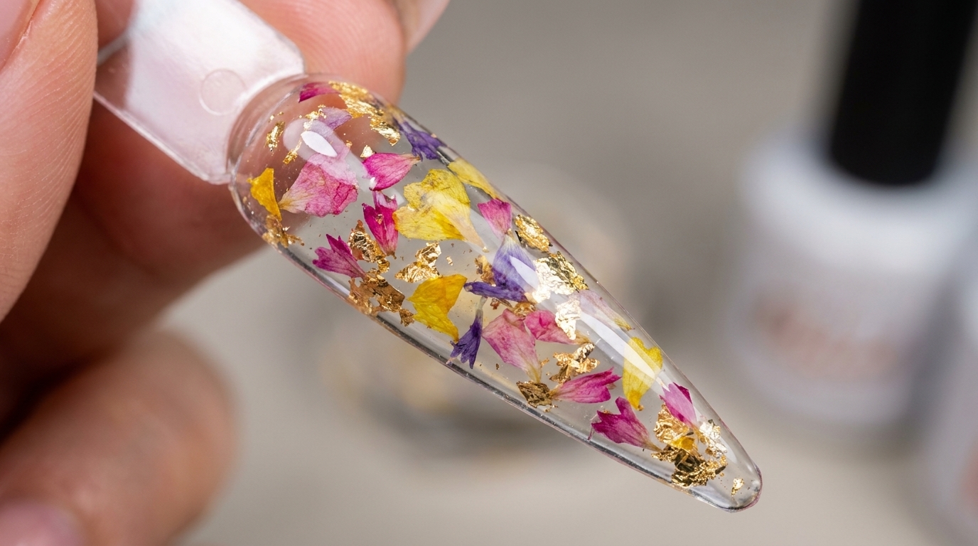 Floral Glazed Nails: Anleitung für encapsulated Trockenblumen