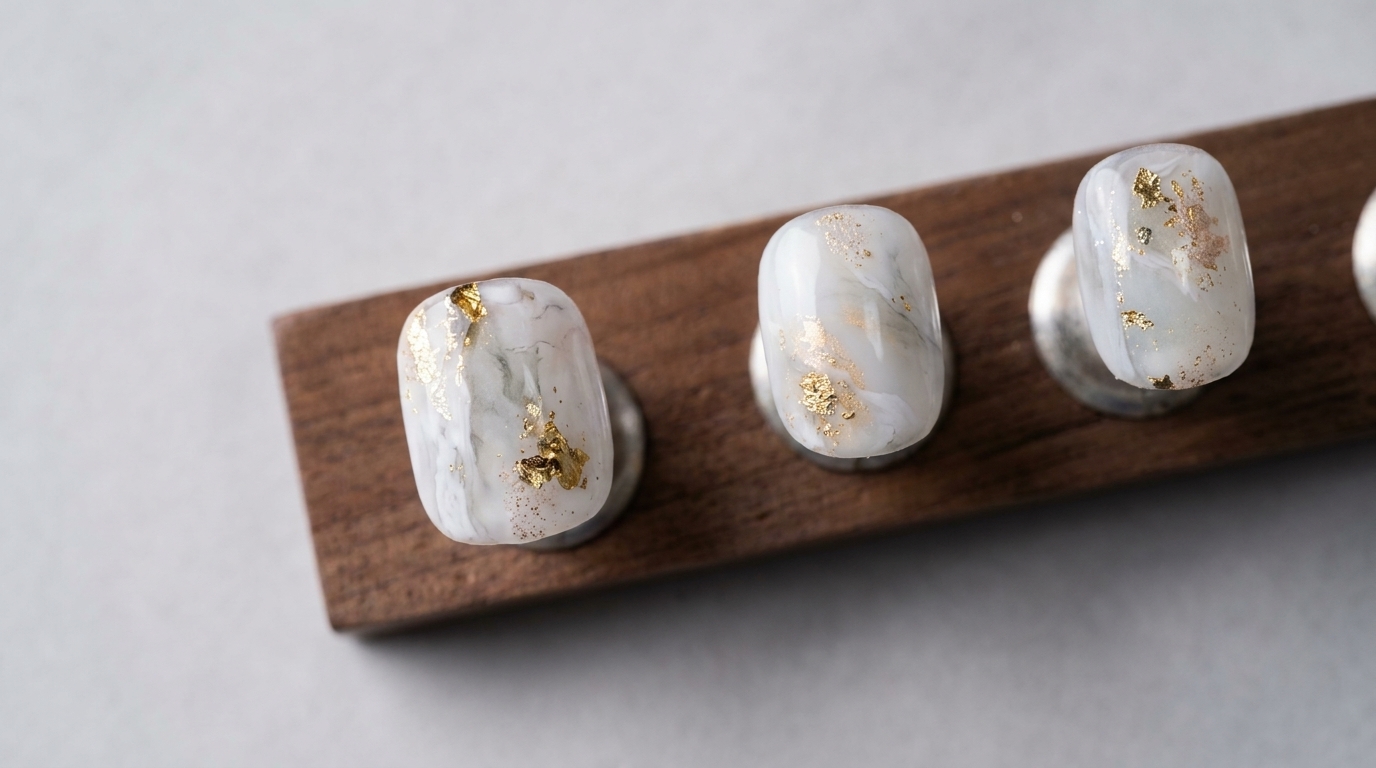 Marmor-Gel-Nägel mit Goldfolie — Elegantes Schritt-für-Schritt-Tutorial