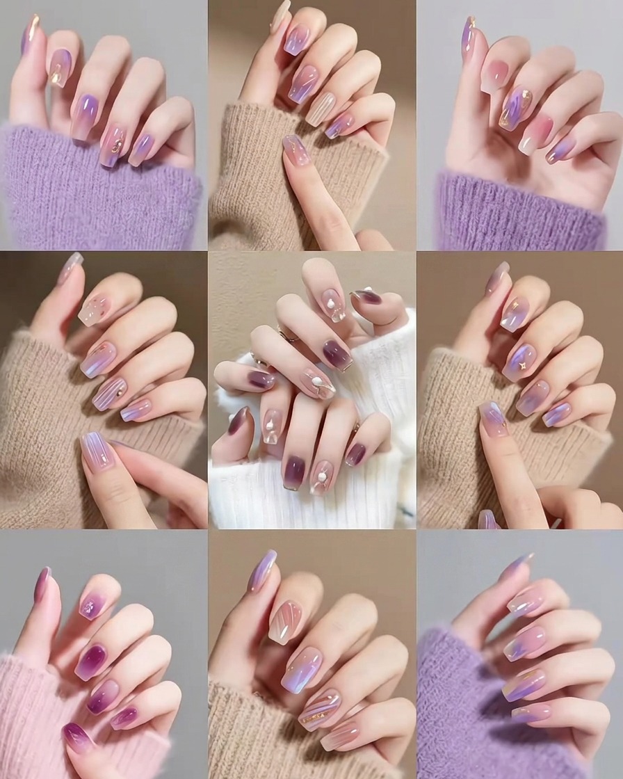 Ein Pinsel trägt einen klaren Gel-Base-Coat auf einen vorbereiteten Naturnagel auf.