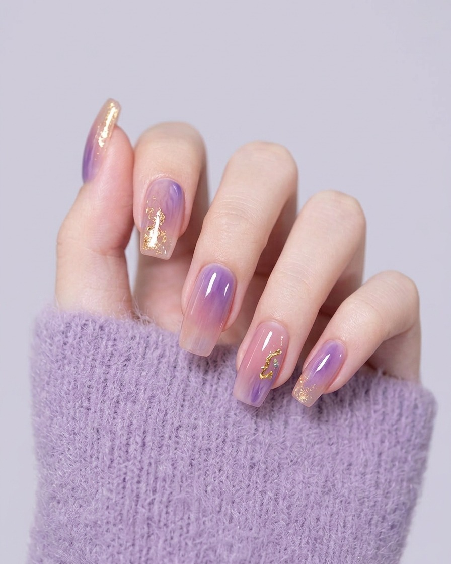 Eine Hand mit base-beschichteten Nägeln in einer UV-Nagellampe.