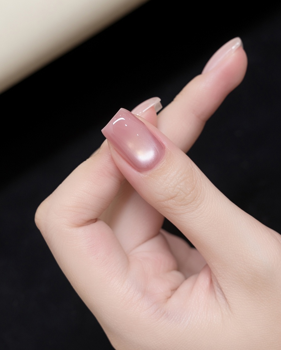 Eine Hand liegt in einer professionellen UV-Nagellampe während des Aushärtungsvorgangs.