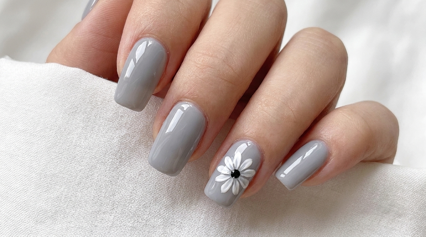 Japanisches Gänseblümchen-Gel-Maniküre — Schritt-für-Schritt-Anleitung für Anfänger