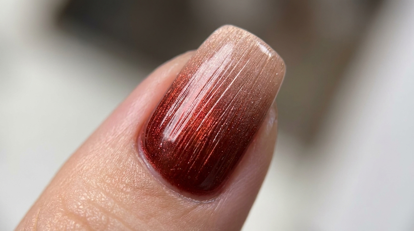 Rote Gradient Cat-Eye Metallic Nägel — Herbst-Tutorial Schritt für Schritt