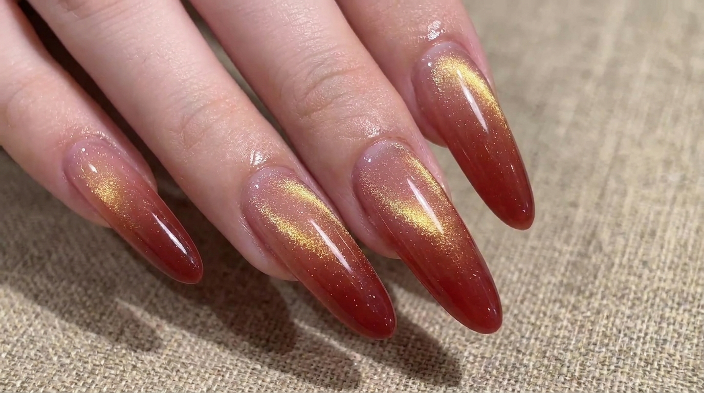 Neujahrs Rote Ombré Cat-Eye-Gelnägel — Schritt-für-Schritt-Anleitung
