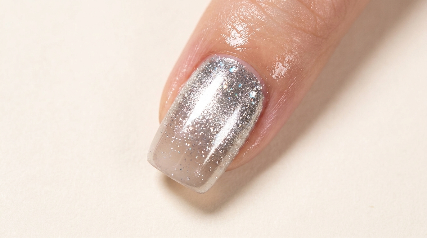 Glitzernde Silber Cat-Eye- und Chrom-Verlauf-Nägel