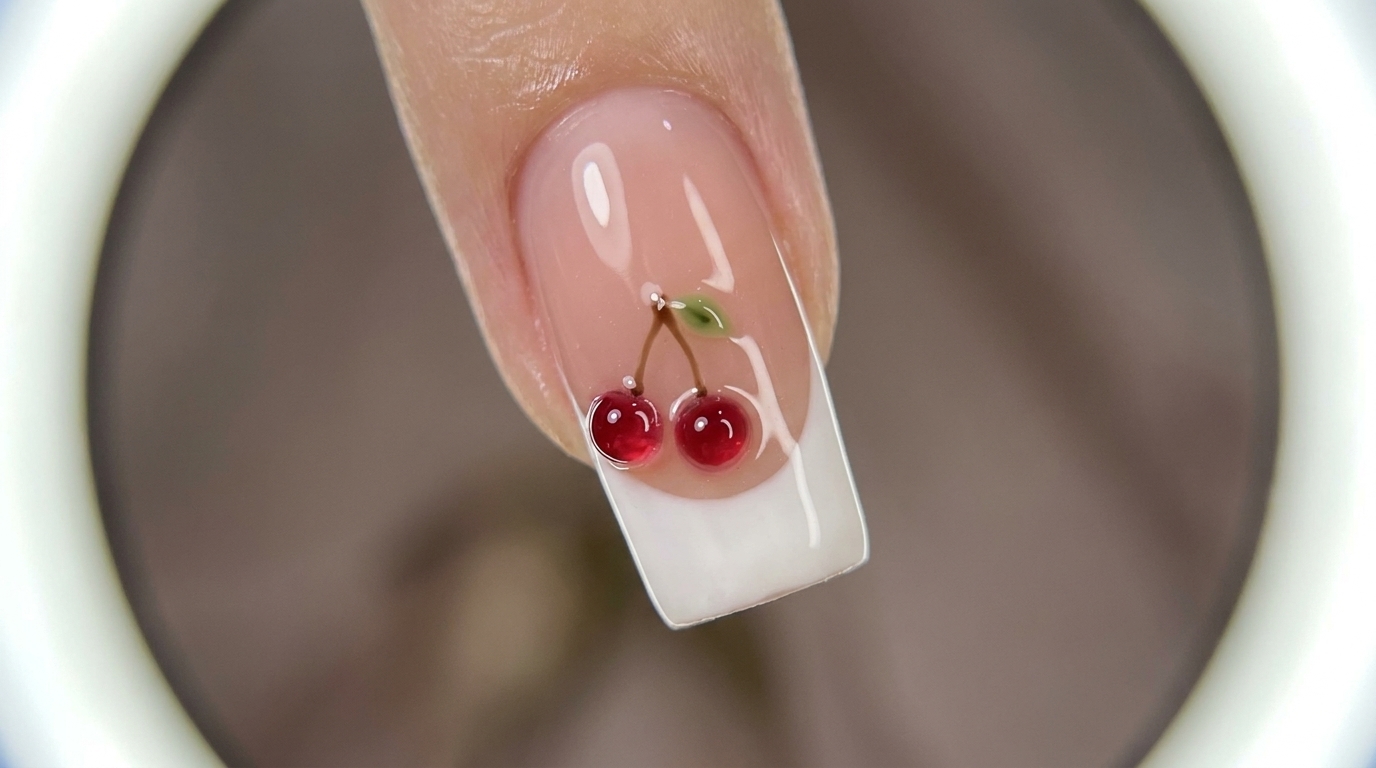 Kirsch-French-Ombré Nageldesign — Schritt für Schritt Anleitung