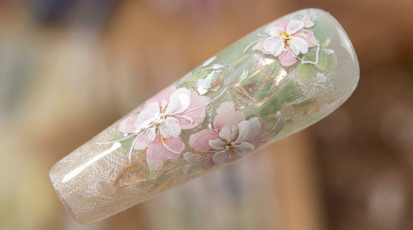 Acetat Blumen Gel Nail Art — Schritt-für-Schritt Anleitung