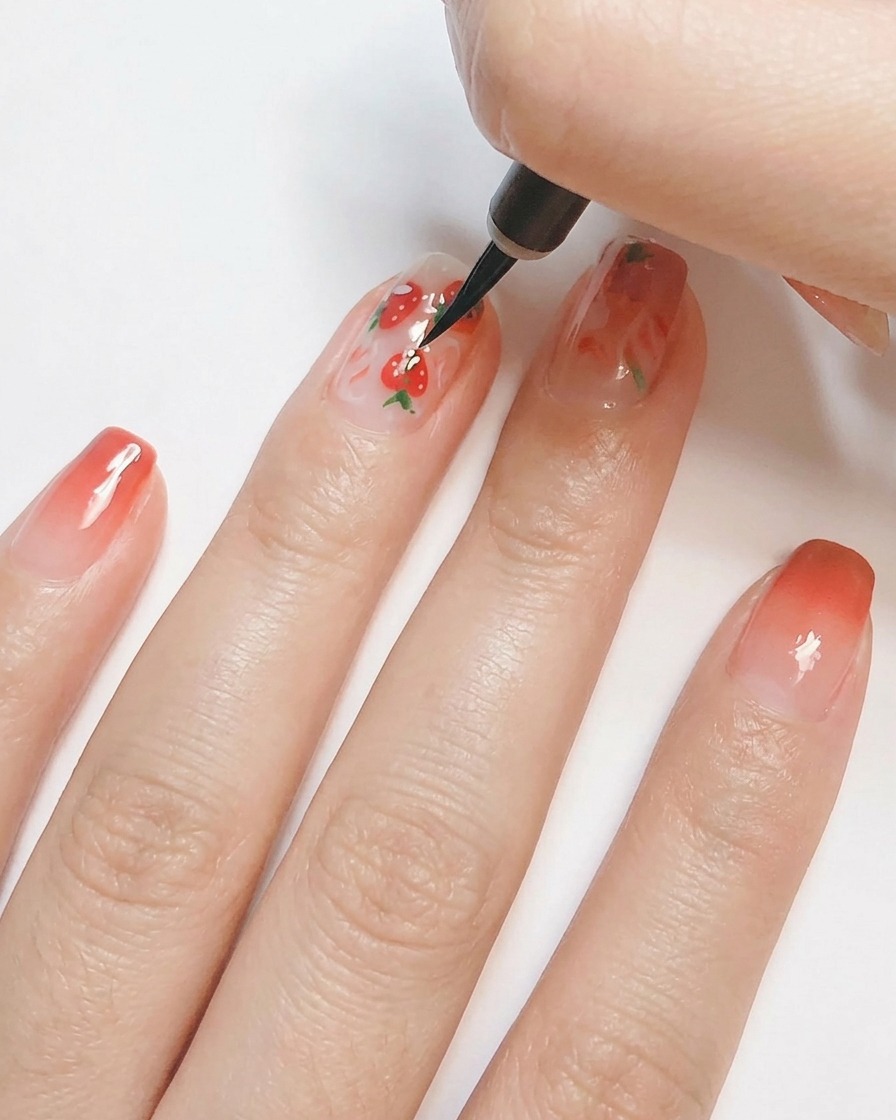 Eine Hand platziert in einer weißen UV/LED-Nagellampe, die Gel-Art aushärtet.