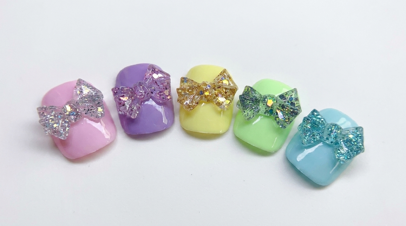3D Macaron Glitzer-Schleifen — Schritt-für-Schritt PVC-Gel Anleitung
