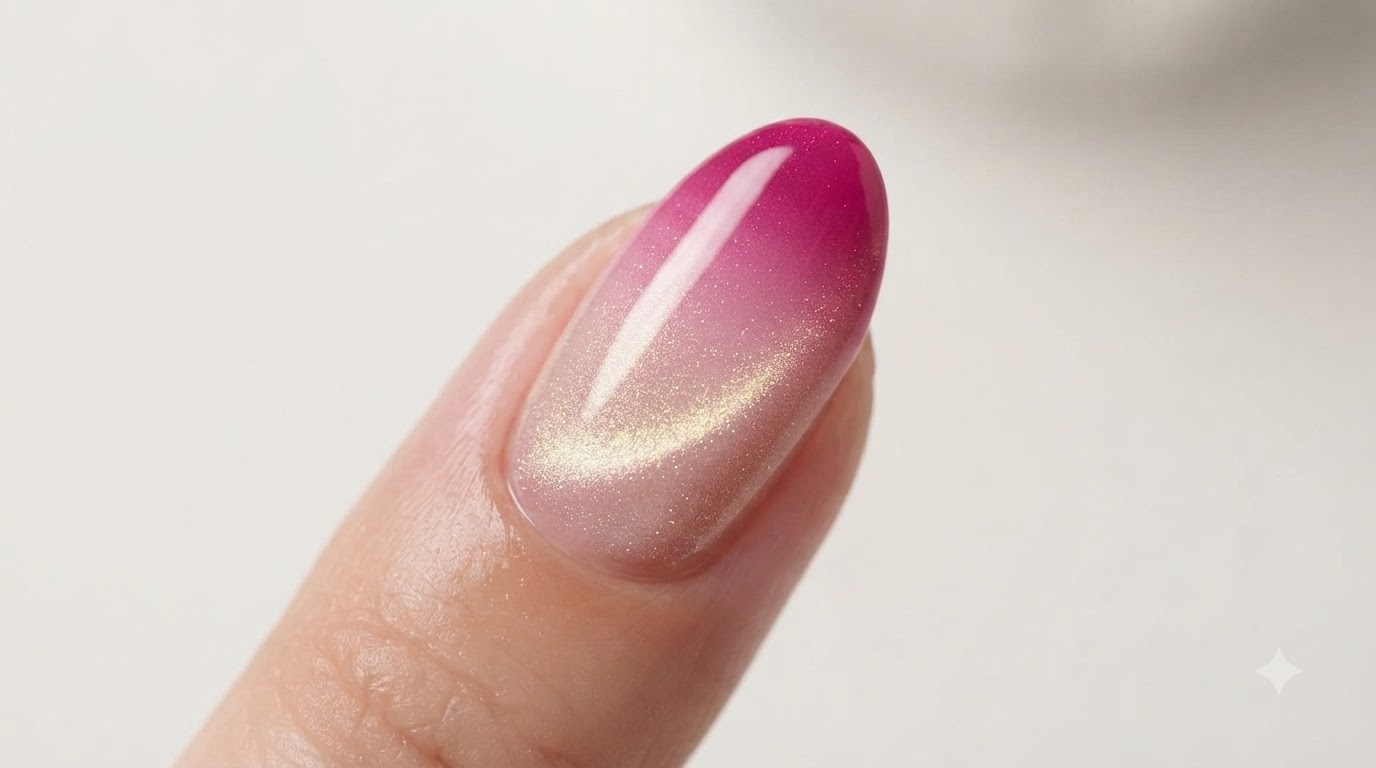 Rosa Ombré & Magnetisches Cat-Eye-Gel — Schritt-für-Schritt-Anleitung