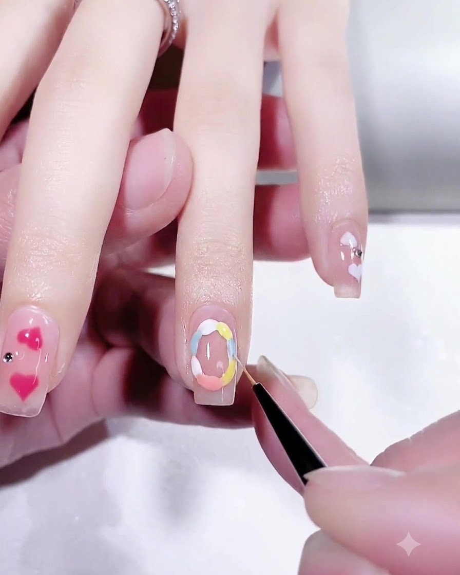 Eine Hand liegt in einer professionellen UV/LED-Nagellampe zum Aushärten der Gel-Kunst.