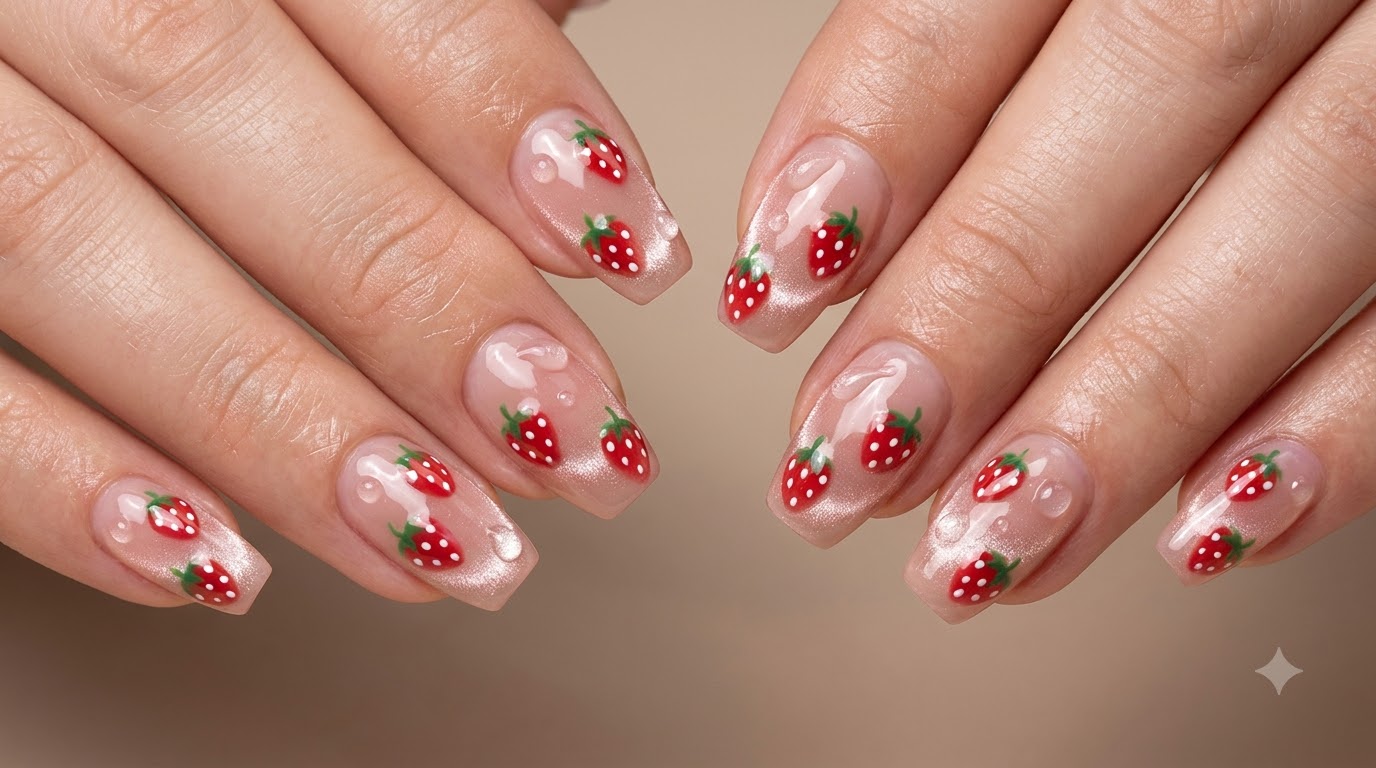 Strawberry Jelly Cat Eye Nageldesign — 3D Gel Anleitung